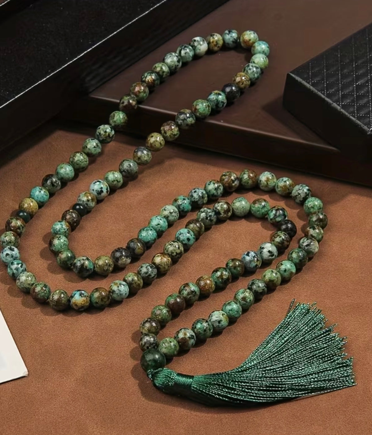 Grand Mala Handmade Stone Beaded Necklace